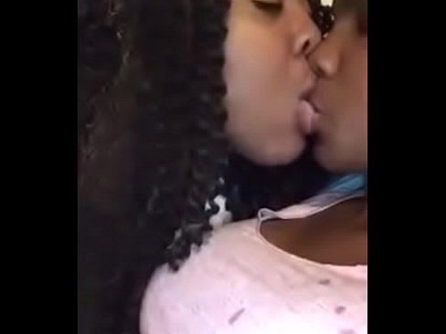 Ebony sloppy kissing