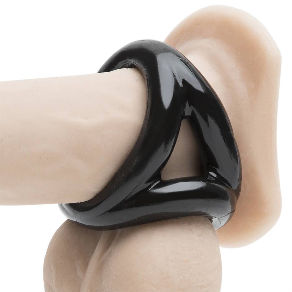 Femdom leather cock ring