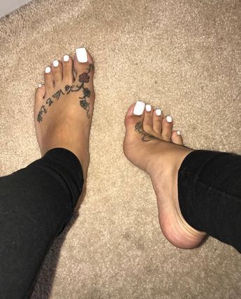 Black nail polish feet licked