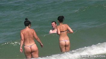 Beach naked bathing aunties