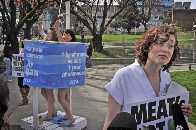 best of Peta shower Naked protesters