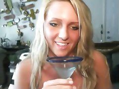 Girl drinks her squirt