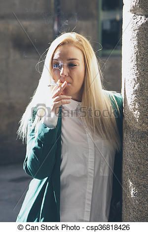 Bad teen girl smoking