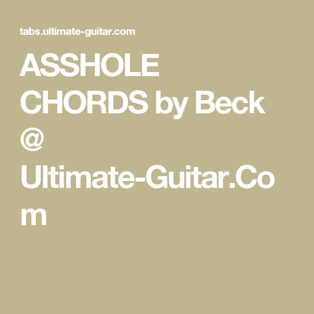 best of Chords Asshole guitar
