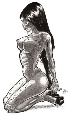 Sexy nude zombie girl tattoo