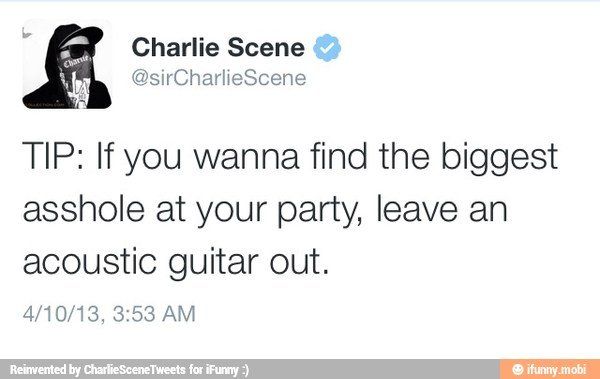 An asshole playing a guitar