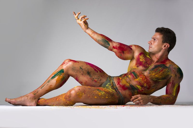 Body painting nude male  picture