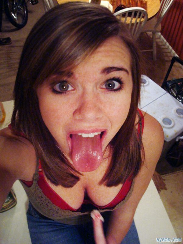 Girl naked sticking tongue