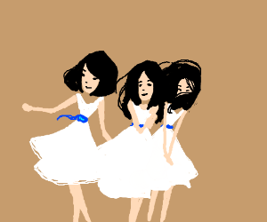 Good D. reccomend Girls in white dresses with blue