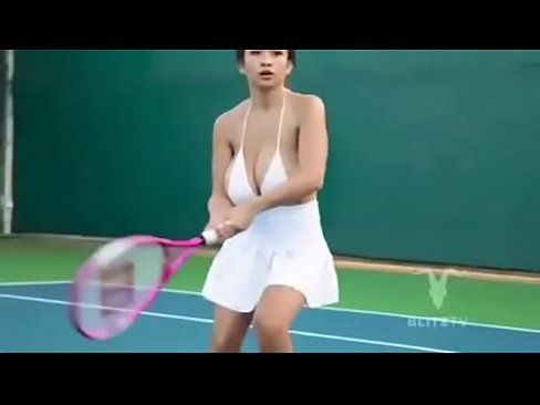 Tennis player with huge tits