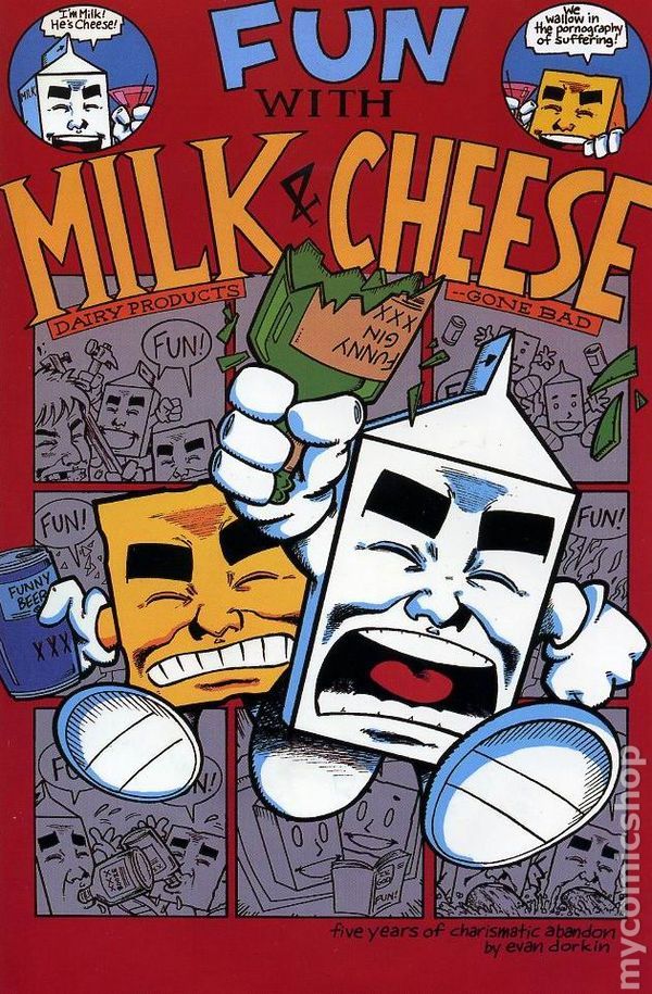 Milk and cheese comic strip