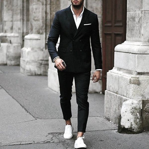 Black and nude male suits