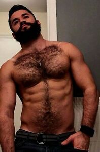 Hairy chested shirtless men