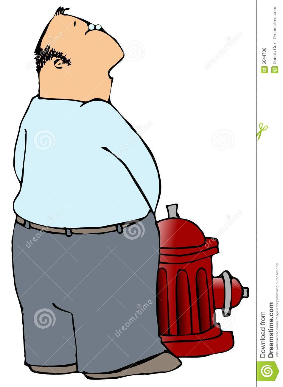 Boy peeing on hydrant