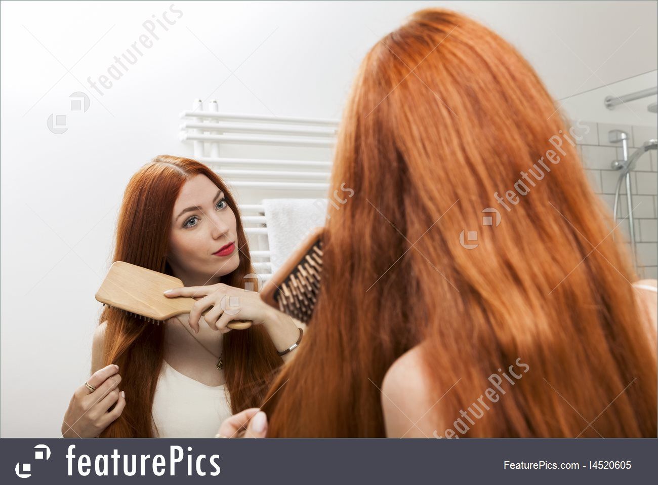 Redhead in mirror