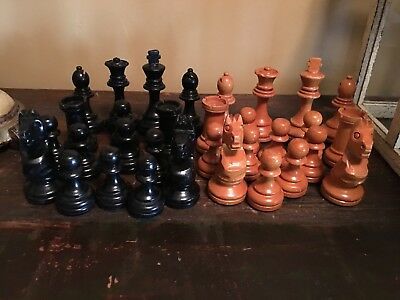 32 antique asian chess chinese style wooden