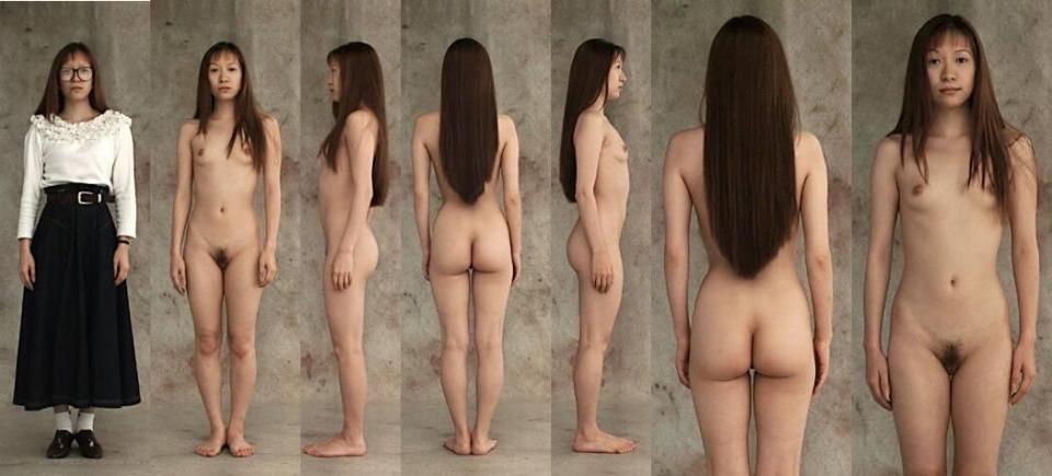 Nude asian girl posture