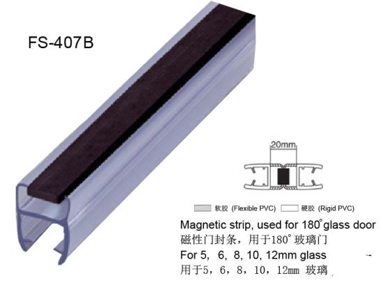Batter reccomend Magnetic strip for shower door