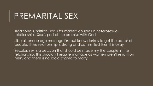 WMD reccomend Christian view on premarital sex
