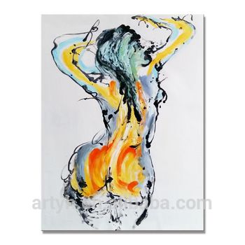 Abstract paintings of a naked woman