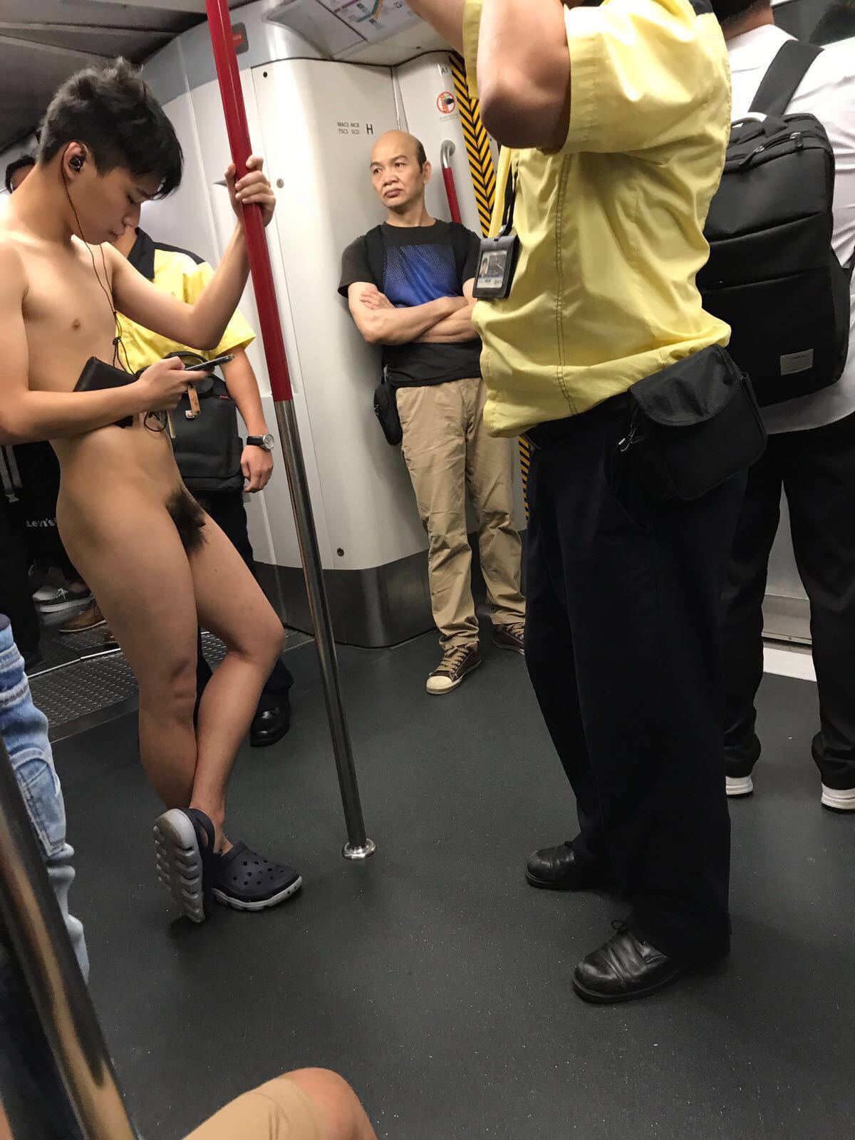 Asian nudity on subway