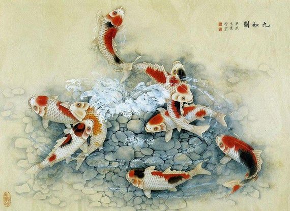 best of Or koi print of Asian painting