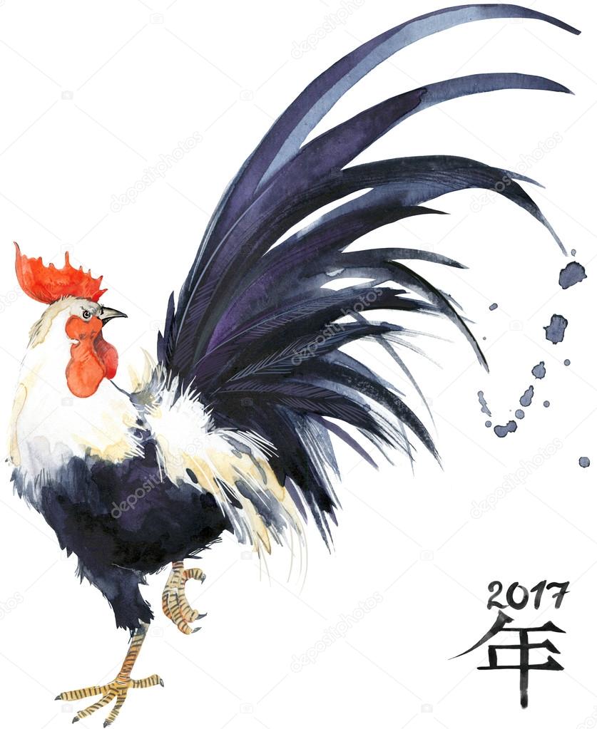 Asian rooster painting