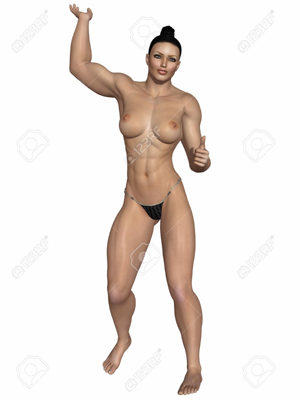 Strong sexy naked women