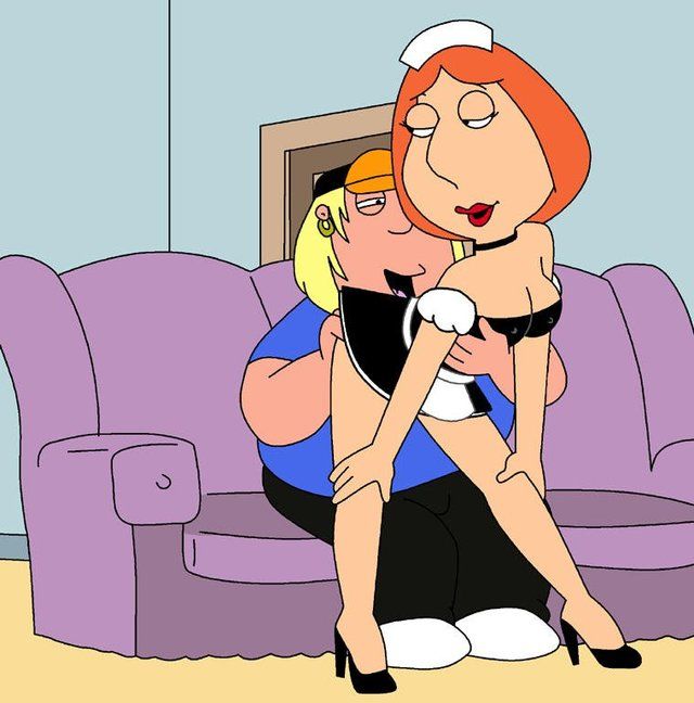 Peter and Lois Griffin from Family Guy having sex.