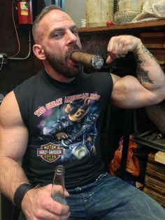 Cigar smoking bear man sex
