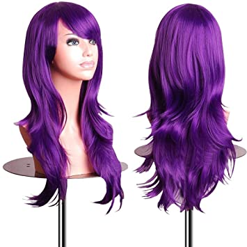 Dark purple cosplay wig