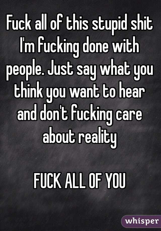 Fuck all the people