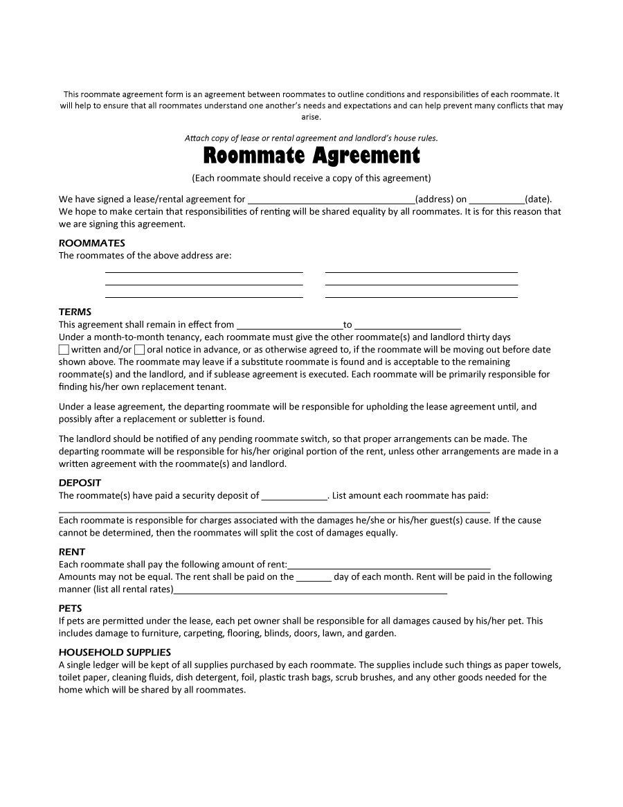 Copycat reccomend Funny roommate agreement sample