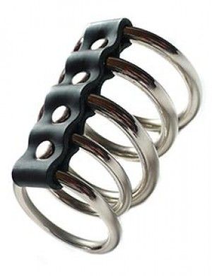 Gates of hell 4 interchangeable cock rings w harness