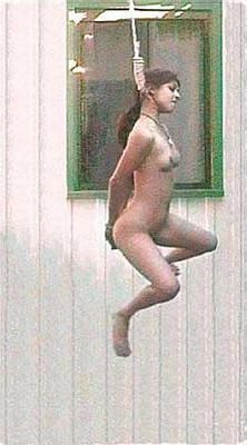 Hanging a nude girl