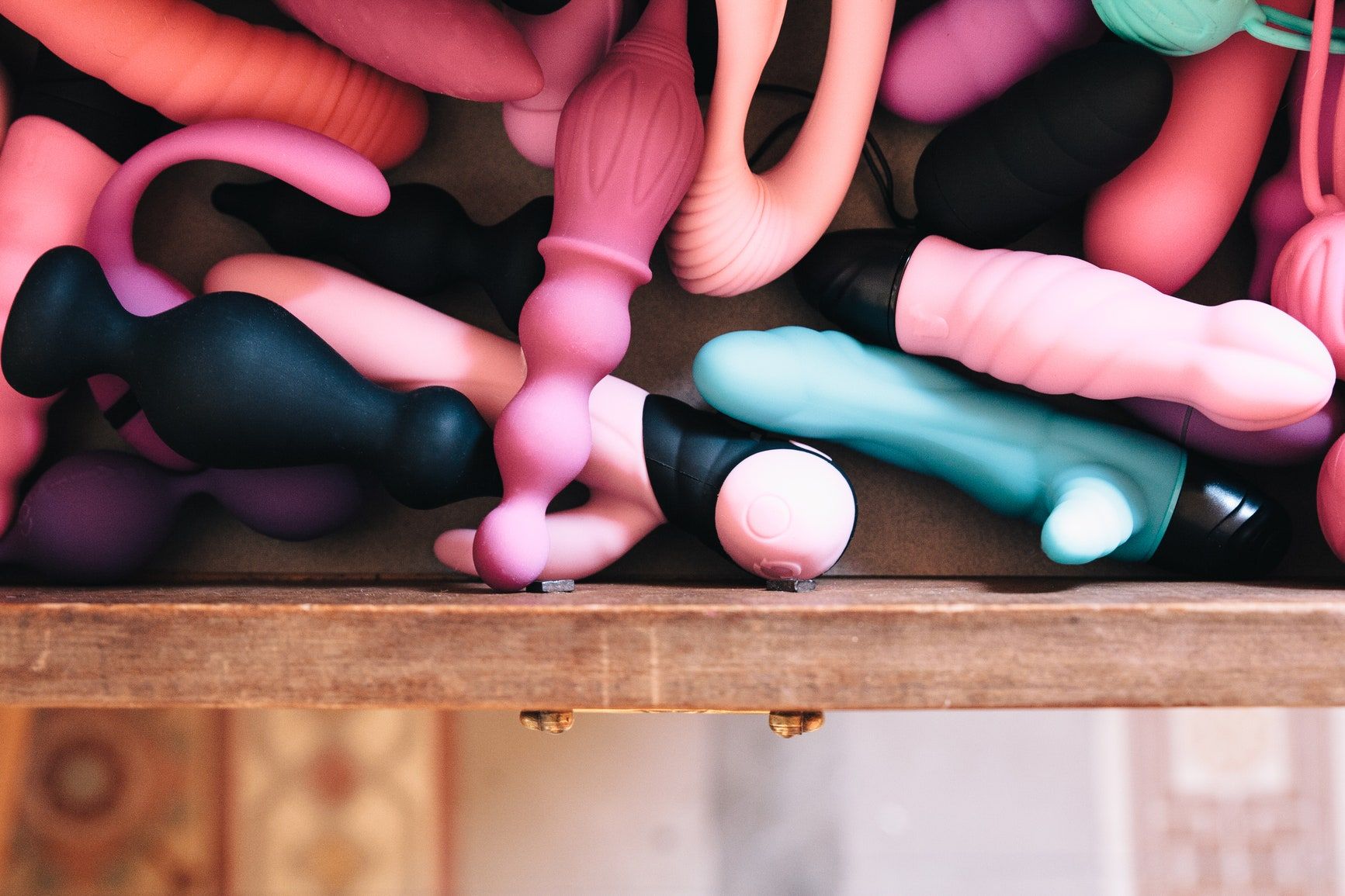 Homemade sex toys being used