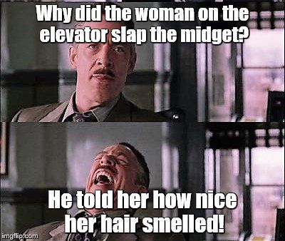 Midget in elevator