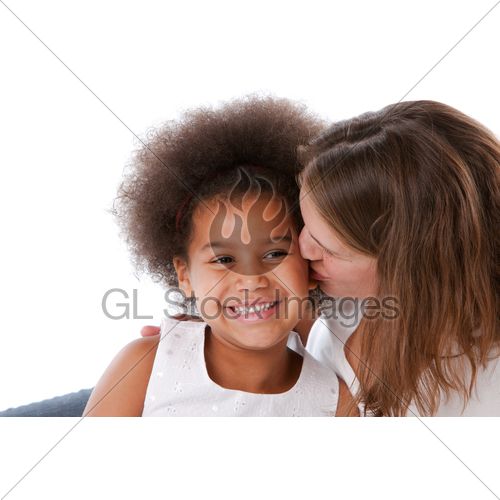 Mother daughter interracial kissing