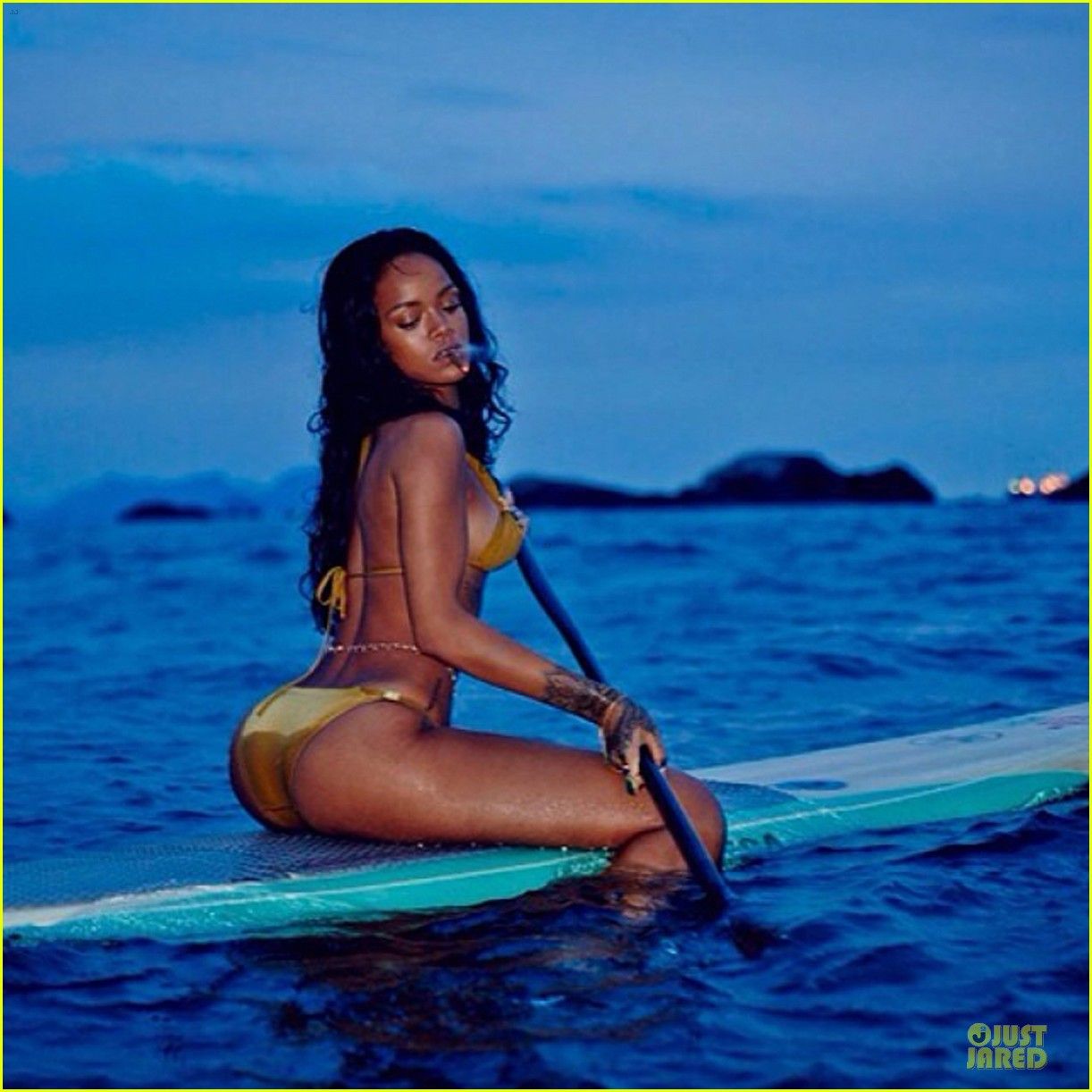 best of Naked boat Rihanna on a