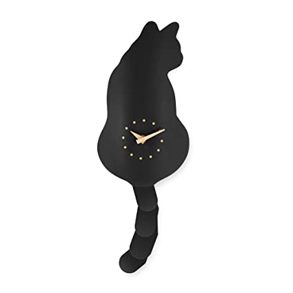 Swinging cat tail cat clock